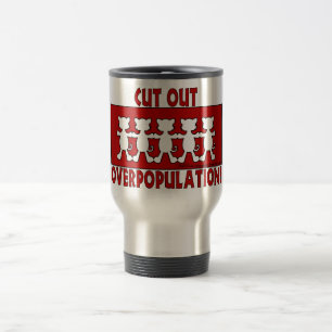 Taza De Viaje ¡Corten la sobrepoblación! Gatos