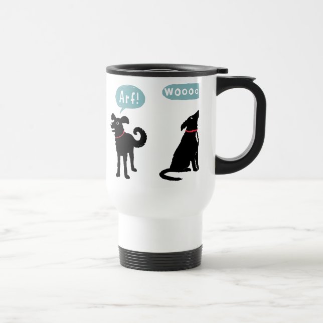 Taza De Viaje Corteza Arf Woooo del tejido (Derecha)