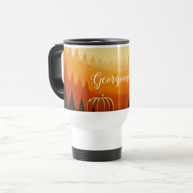 Taza De Viaje Cosecha personalizada de calabaza cosecha otoñal (Anverso izquierdo)