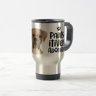 Taza De Viaje Cotización divertida de Watercolor Boxer