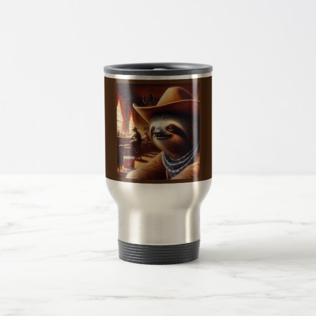Taza De Viaje Cowboy Sloth en Saloon (Centro)