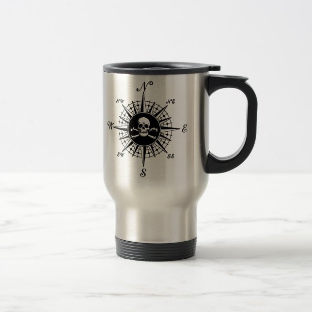 Taza De Viaje Cráneo 1 del rosa de compás (Derecha)