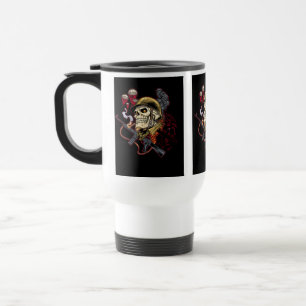 Taza De Viaje Cráneo aerotransportado o marino del paracaidista