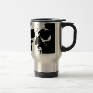 Taza De Viaje Cráneo blanco y negro
