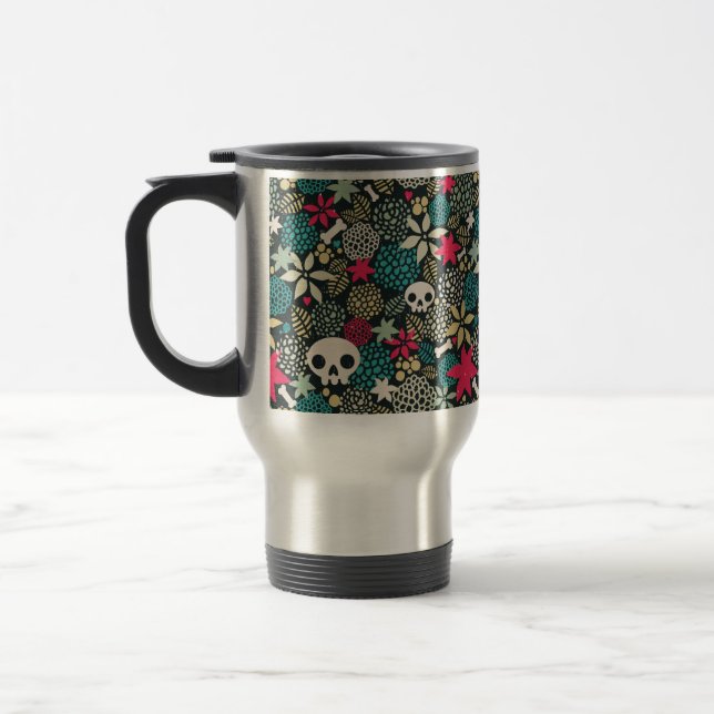 Taza De Viaje Cráneo de flores (Izquierda)