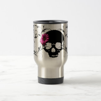 Taza De Viaje cráneo de la flor