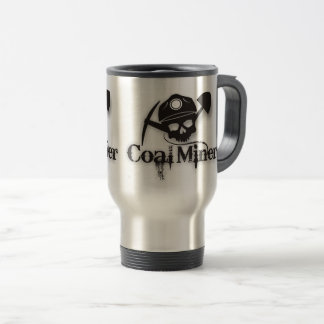 TAZA DE VIAJE CRÁNEO DE MINERO DE CARBÓN