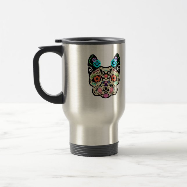 Taza De Viaje Cráneo Frenchie del azúcar (Izquierda)