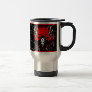 Taza De Viaje cráneo llameante de los ciervos