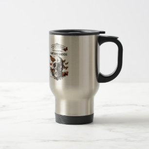 Taza De Viaje cráneo vintage moderno de Halloween y mariposas