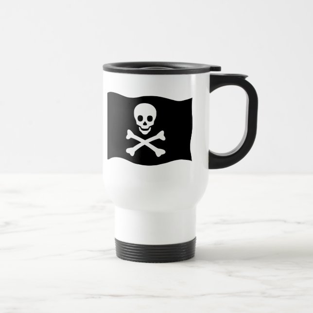Taza De Viaje Cráneo y bandera pirata (Derecha)