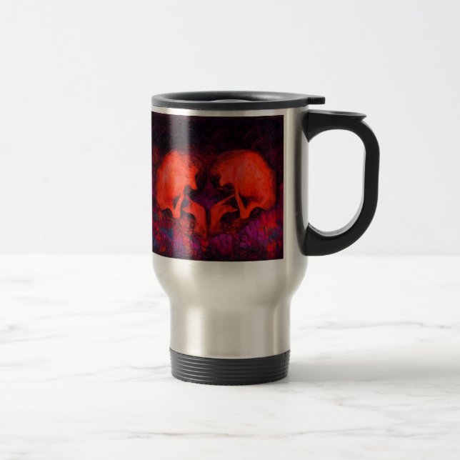 TAZA DE VIAJE CRÁNEOS ROJOS DEL CORAZÓN (Derecha)