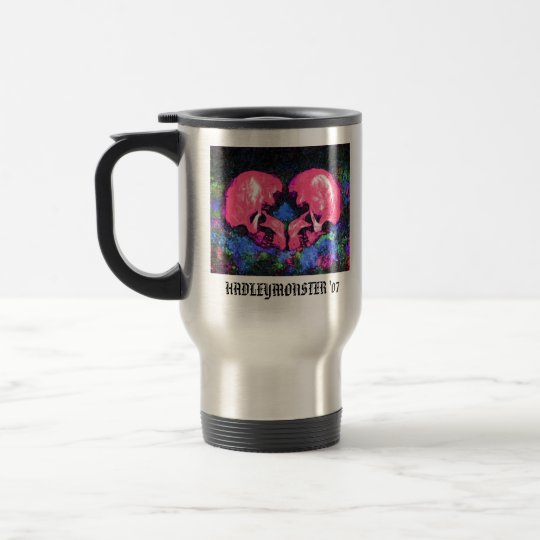 TAZA DE VIAJE CRÁNEOS ROSADOS DEL CORAZÓN