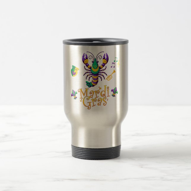Taza De Viaje Crayfish Fleur de lis Mardi Gras (Centro)