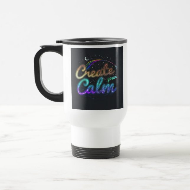 Taza De Viaje "Crea tu calma" Café de viaje Mug (Izquierda)
