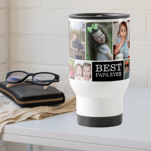 Taza De Viaje Crea tu propio 10 Collages de fotos mejor papá que