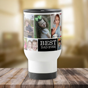 Taza De Viaje Crea tu propio Collage de fotos 10 mejor papá