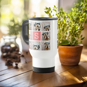 Taza De Viaje Crea tu propio collage de Instagram con monograma 