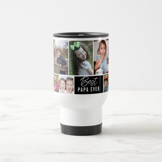 Taza De Viaje Crea tu propio mejor papá cada 10 Collages de foto (Centro)