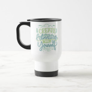 Taza De Viaje crear aventuras estilo vintage tipografía senderis