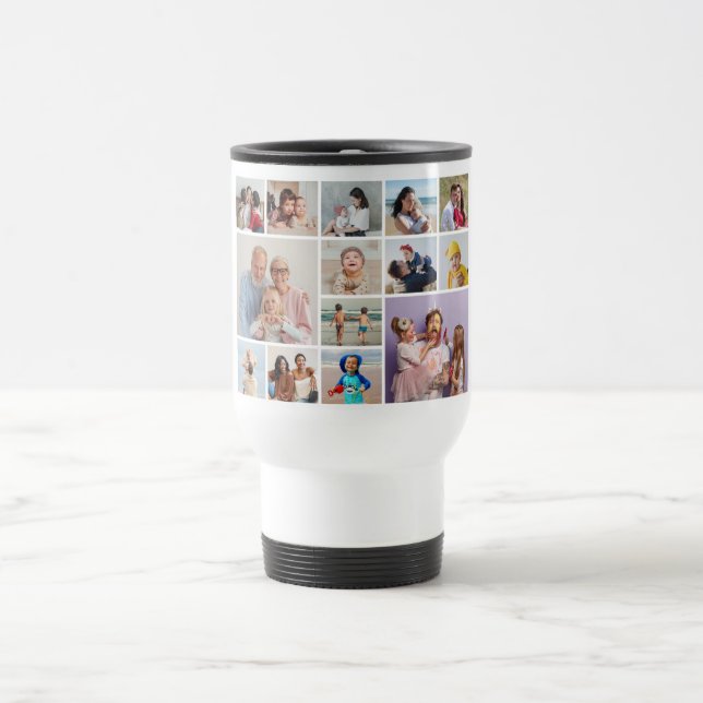 Taza De Viaje Crear su propio Collage de fotos de 14 (Centro)