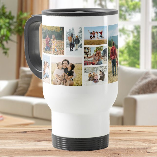 Taza De Viaje Create Your Own Custom 12 Photo Collage (Subido por el creador)