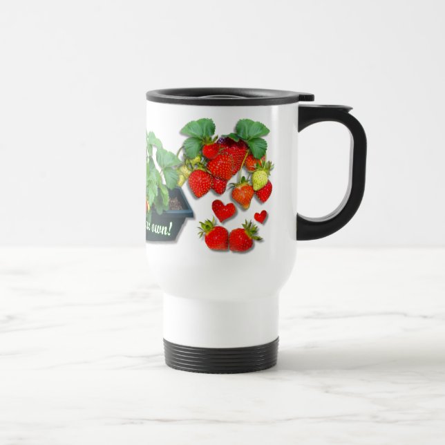 Taza De Viaje CRECER FRESAS ~ Viaje/Mug. (Derecha)