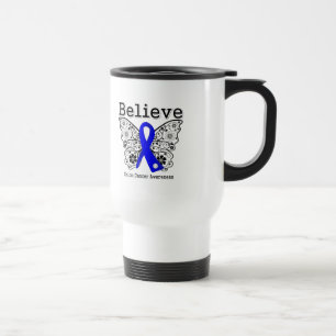 Taza De Viaje Cree - Cáncer de Colon Mariposa