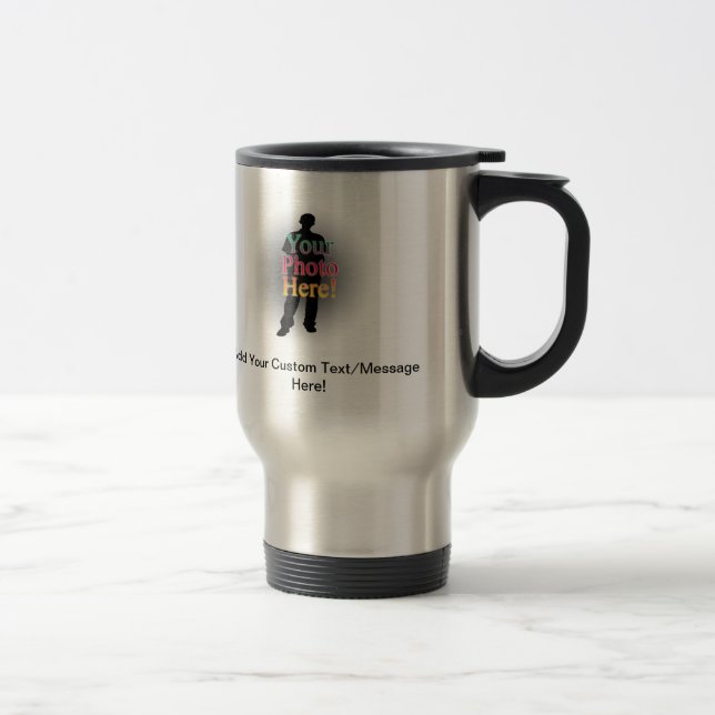 Taza De Viaje Cree su propia foto/texto personalizados (Derecha)