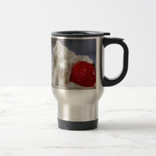 Taza De Viaje Crema con fresas en un bol de vidrio