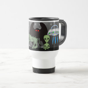 Taza De Viaje Criptid, OVNI, Pie Grande, Chupacabra, Alien Mothm