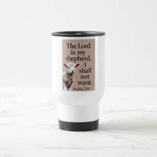 Taza de viaje cristiana del cordero Salmo 23:1