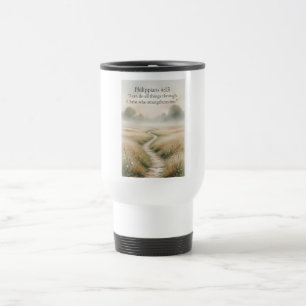 Taza de viaje cristiana Filipenses 4:13