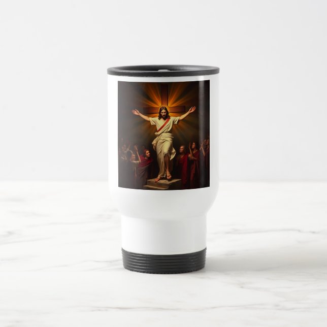 Taza de viaje Cristo ha resucitado (Centro)