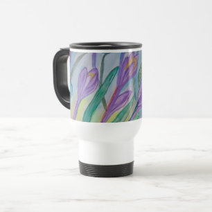 Taza De Viaje Crocus de la primavera abstracta