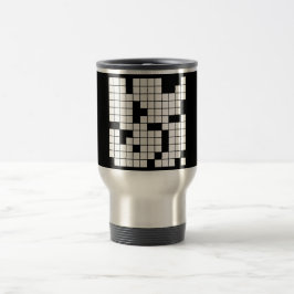 TAZA DE VIAJE CROSSWORD PUZZLE PATTERN GRÁFICOS JUEGOS PALABRAS 