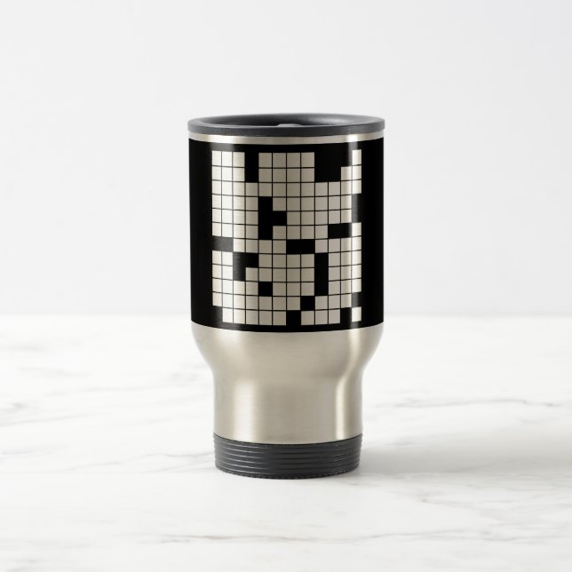 TAZA DE VIAJE CROSSWORD PUZZLE PATTERN GRÁFICOS JUEGOS PALABRAS  (Centro)