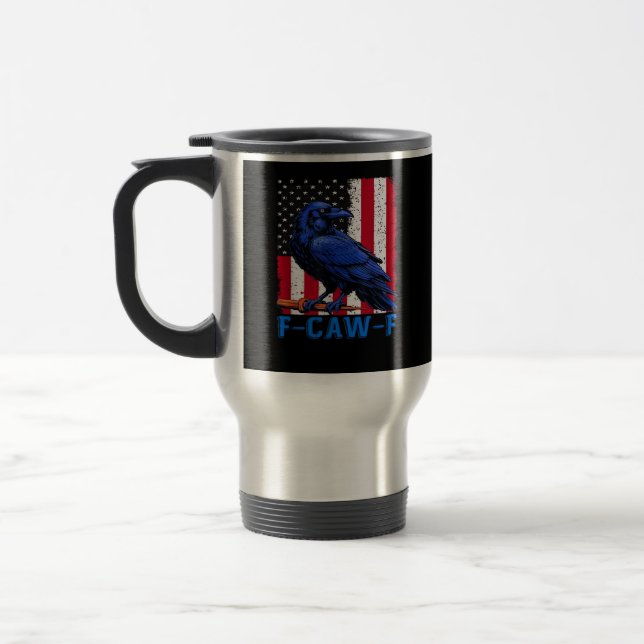 Taza De Viaje Crow Raven Funny F-Caw-F Minimal Clean (Izquierda)