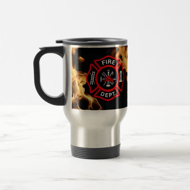 Taza De Viaje Cruz maltesa del departamento del fuego del (Izquierda)