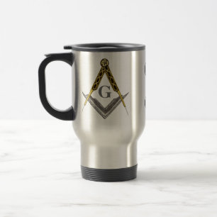 Taza De Viaje Cuadrado y compás con todo el ojo que ve