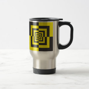 Taza De Viaje Cuadrados hipnóticos