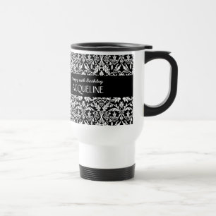 Taza De Viaje Cualquie cumpleaños del año para su damasco de