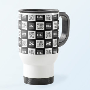 Taza De Viaje Cualquier patrón de repetición de dos logotipos o 