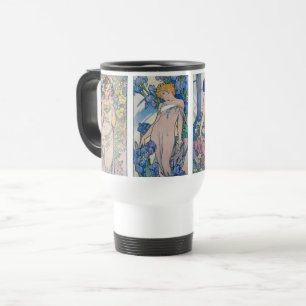 Taza De Viaje Cuatro flores, Alphonse Mucha