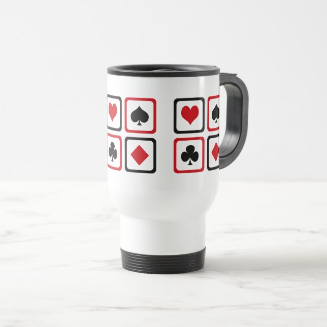 Taza De Viaje Cuatro trajes de cartas (Anverso derecho)