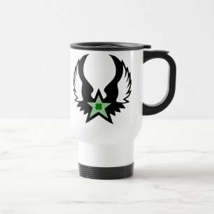 Taza De Viaje cuatro trébol de hojas. estrella alada.