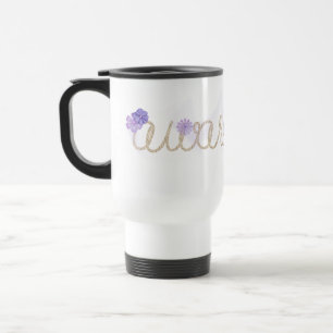 Taza De Viaje Cuerda de CONCIENCIA con flores abstractas
