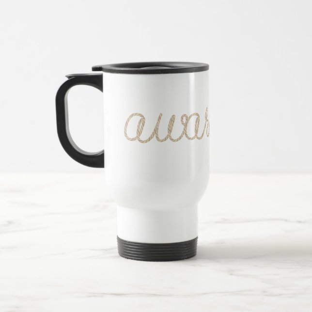 Taza De Viaje Cuerda de CONCIENCIA sobre blanco (Izquierda)