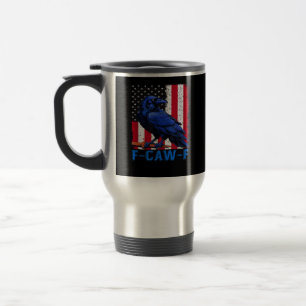 Taza De Viaje Cuervo Cuervo Divertido F-Caw-F Minimal Limpio