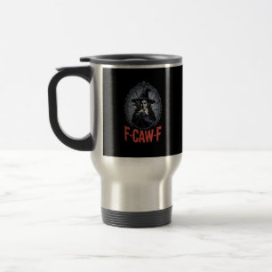 Taza De Viaje Cuervo divertido gótico luna pájaro Halloween Crea